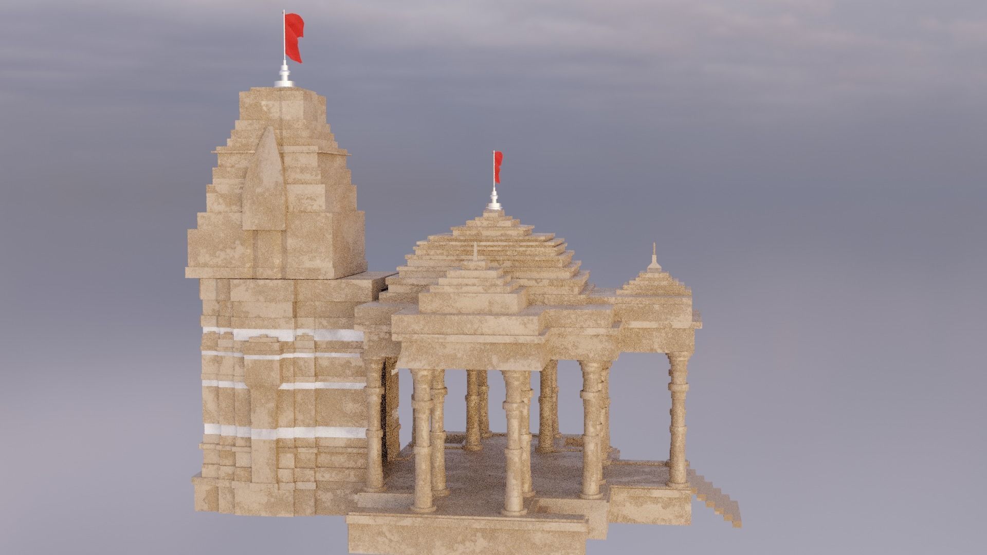 indian temple mandir 3d model 3D model_2