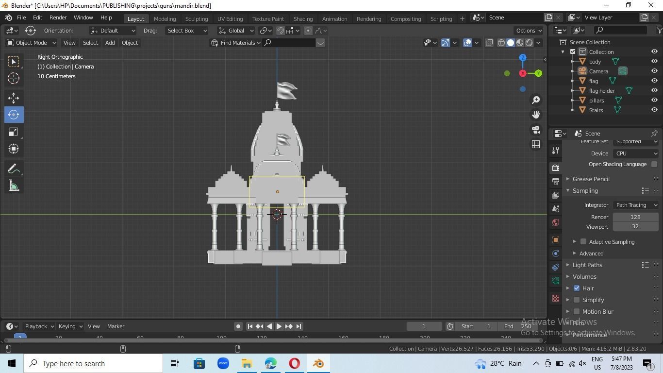 indian temple mandir 3d model 3D model_13