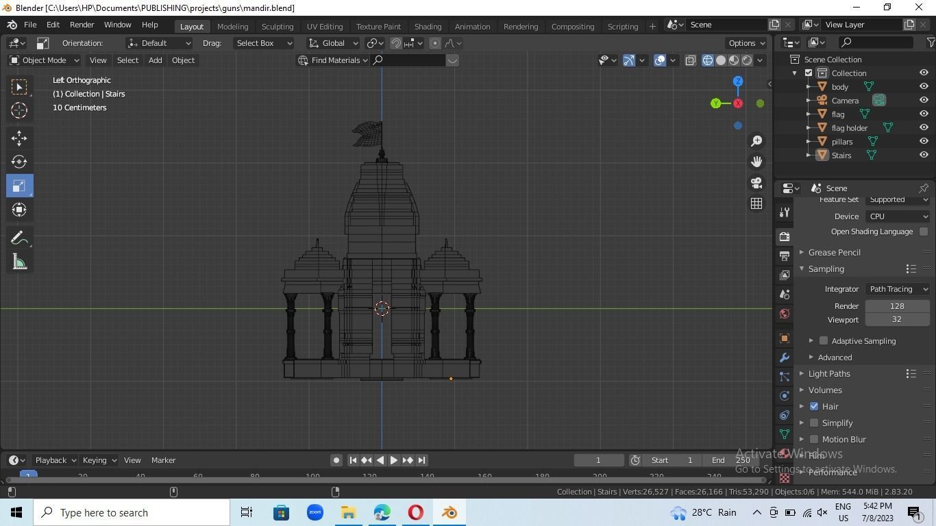 indian temple mandir 3d model 3D model_8