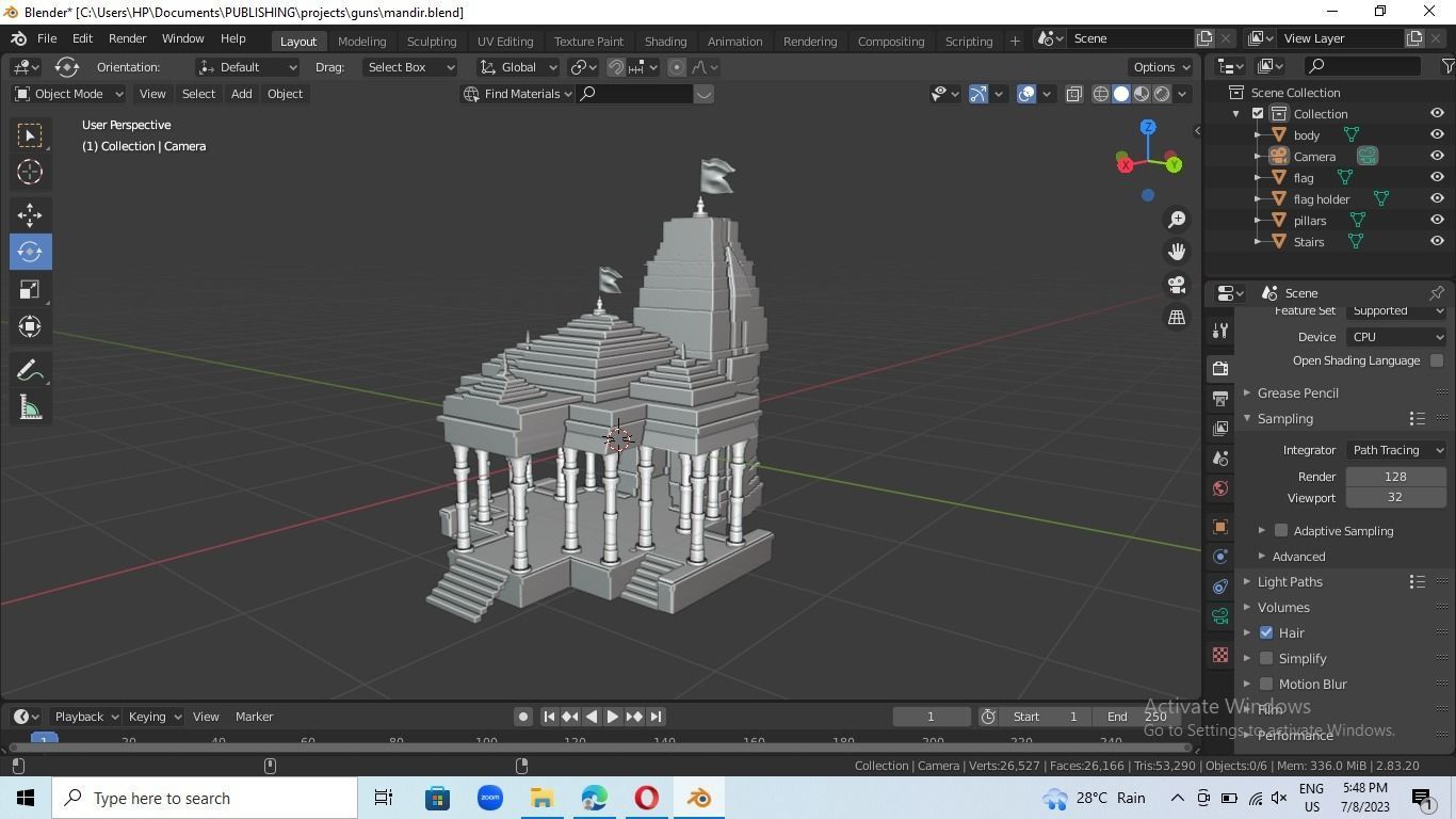 indian temple mandir 3d model 3D model_20
