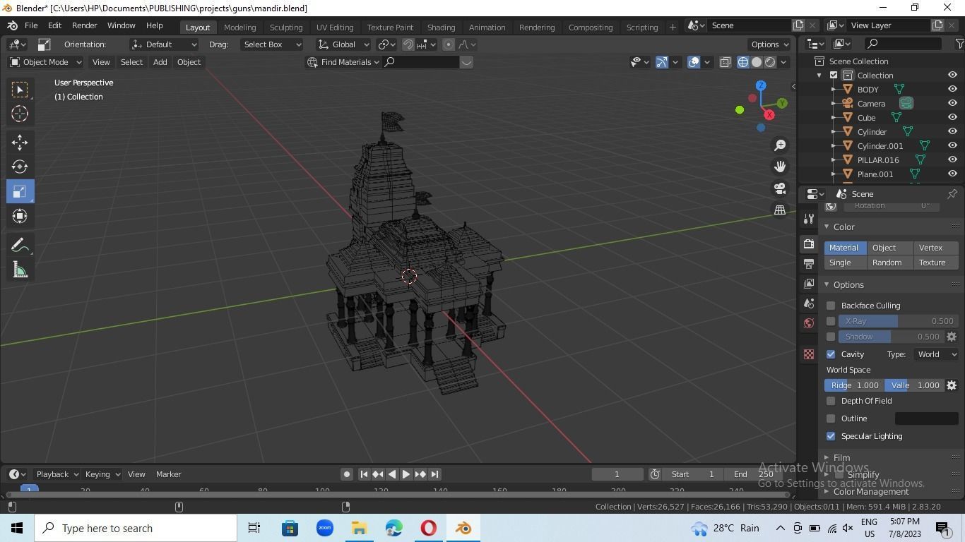 indian temple mandir 3d model 3D model_6