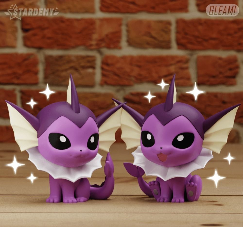 Vaporeon CHIBI 2 MODELS EASY TO PRINT CUTE POKEMON EEVEE 3D print model_14