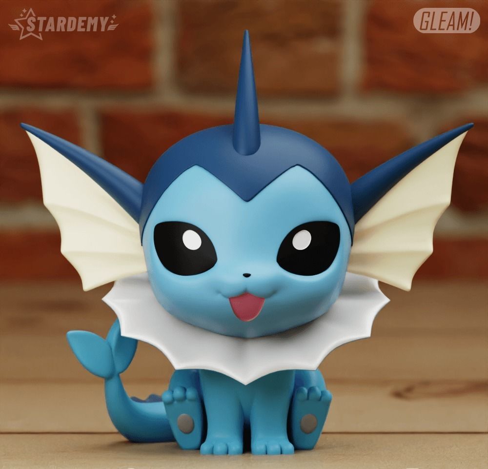 Vaporeon CHIBI 2 MODELS EASY TO PRINT CUTE POKEMON EEVEE 3D print model_1