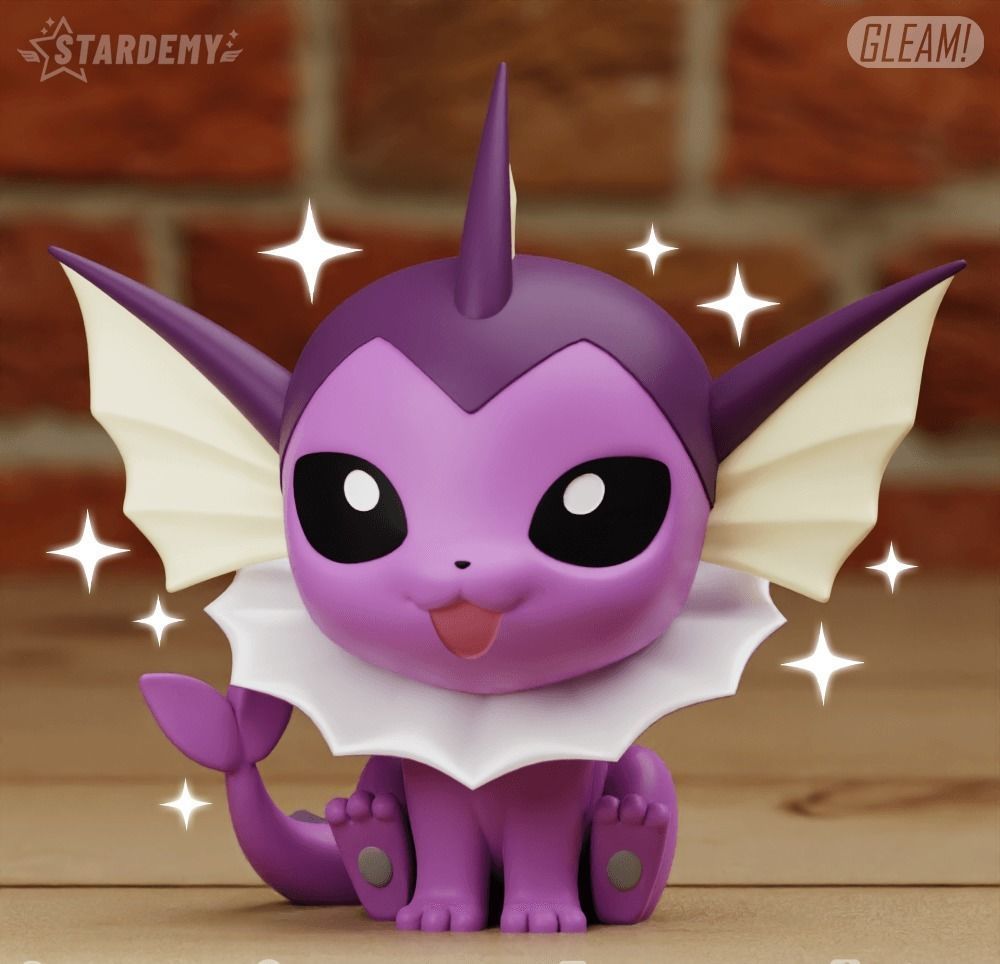 Vaporeon CHIBI 2 MODELS EASY TO PRINT CUTE POKEMON EEVEE 3D print model_9