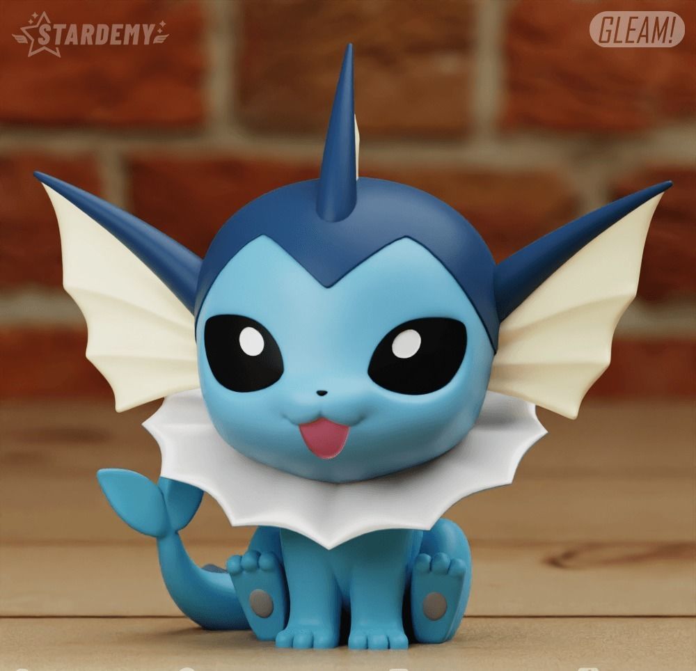 Vaporeon CHIBI 2 MODELS EASY TO PRINT CUTE POKEMON EEVEE 3D print model_10