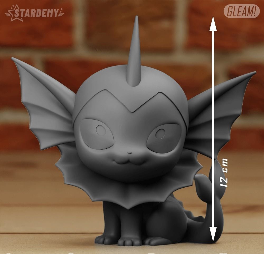 Vaporeon CHIBI 2 MODELS EASY TO PRINT CUTE POKEMON EEVEE 3D print model_2