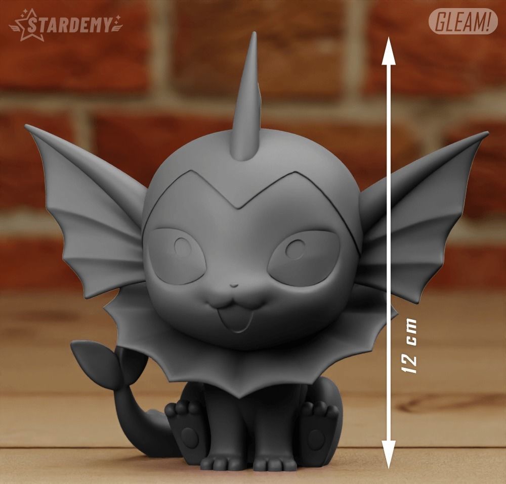 Vaporeon CHIBI 2 MODELS EASY TO PRINT CUTE POKEMON EEVEE 3D print model_8