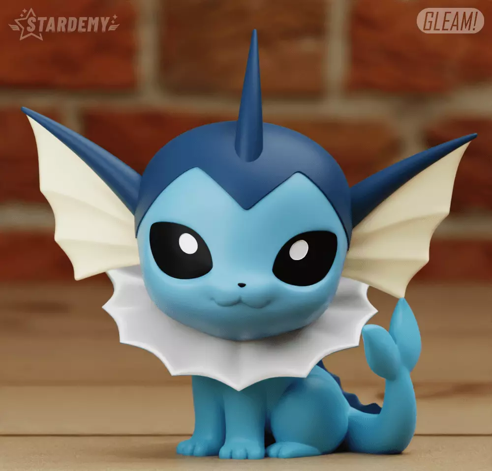 Vaporeon CHIBI 2 MODELS EASY TO PRINT CUTE POKEMON EEVEE 3D print model_0