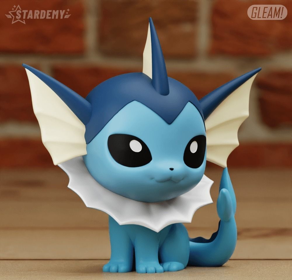 Vaporeon CHIBI 2 MODELS EASY TO PRINT CUTE POKEMON EEVEE 3D print model_6