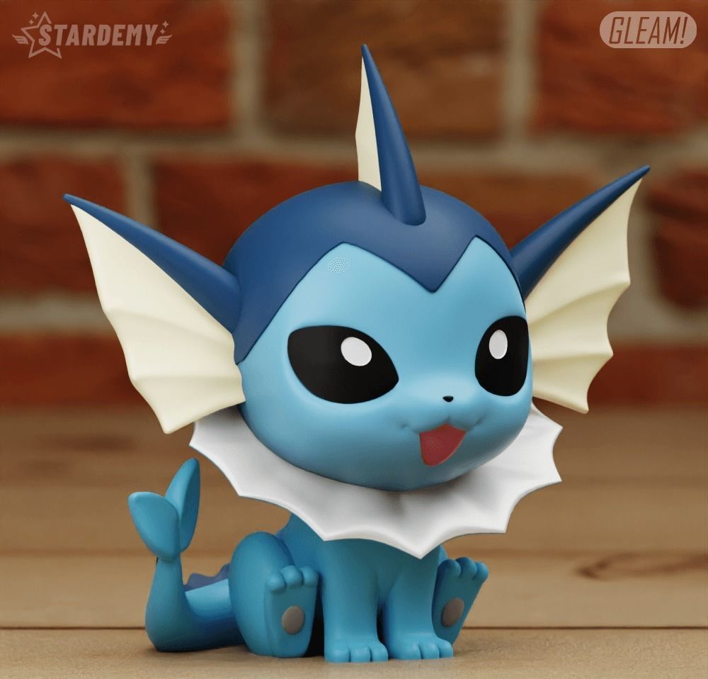 Vaporeon CHIBI 2 MODELS EASY TO PRINT CUTE POKEMON EEVEE 3D print model_12