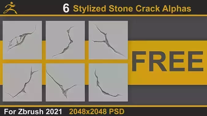 Stylized Stone Crack Alphas Free 3D model Stylized Stone Crack Alphas Free 3D model