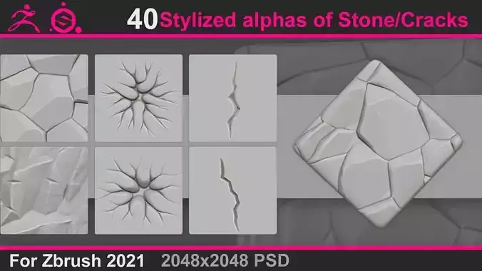 Stylized alphas of Stone Cracks 