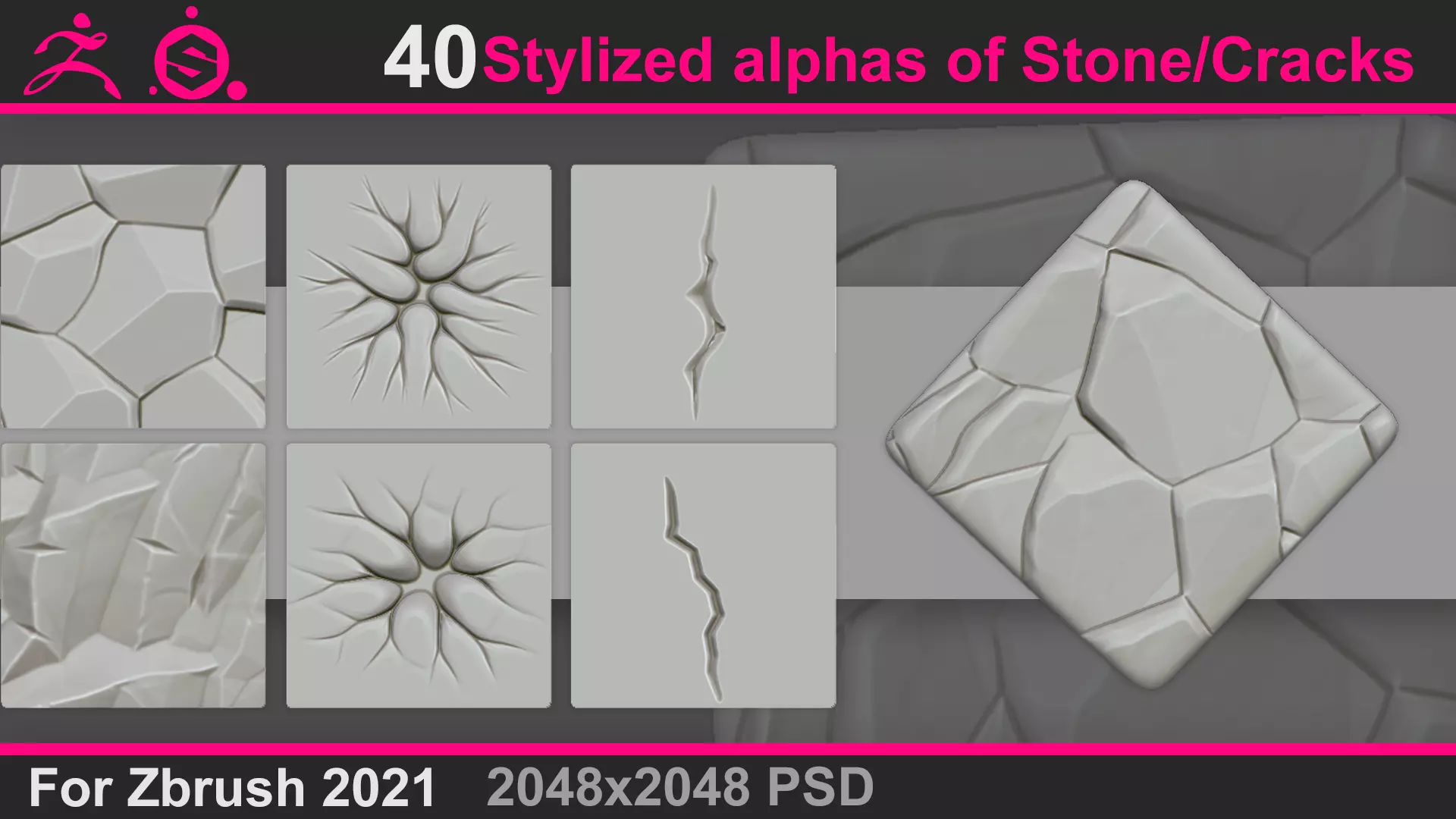 Stylized alphas of Stone Cracks Texture_0