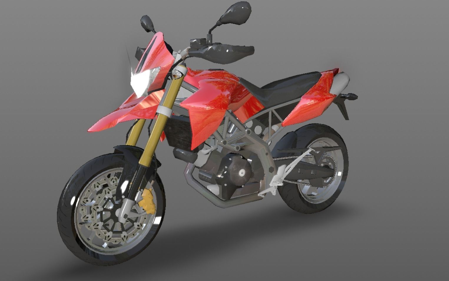 New Heavy bike - Motorbike 3d model game ready assest  Low-poly 3D model_2