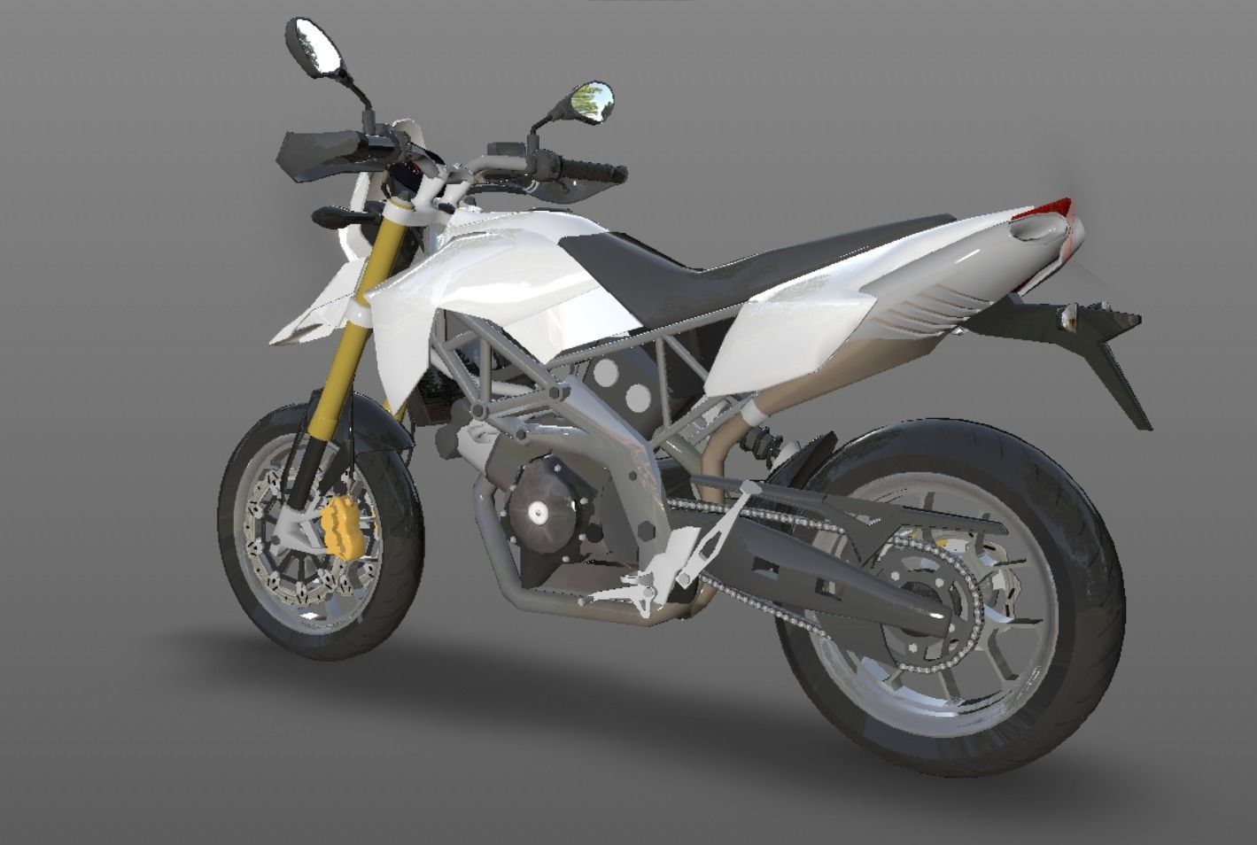 New Heavy bike - Motorbike 3d model game ready assest  Low-poly 3D model_7