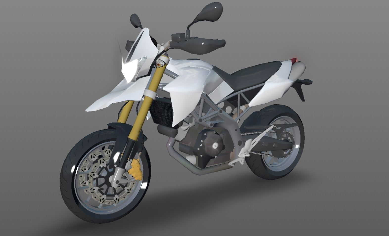 New Heavy bike - Motorbike 3d model game ready assest  Low-poly 3D model_5
