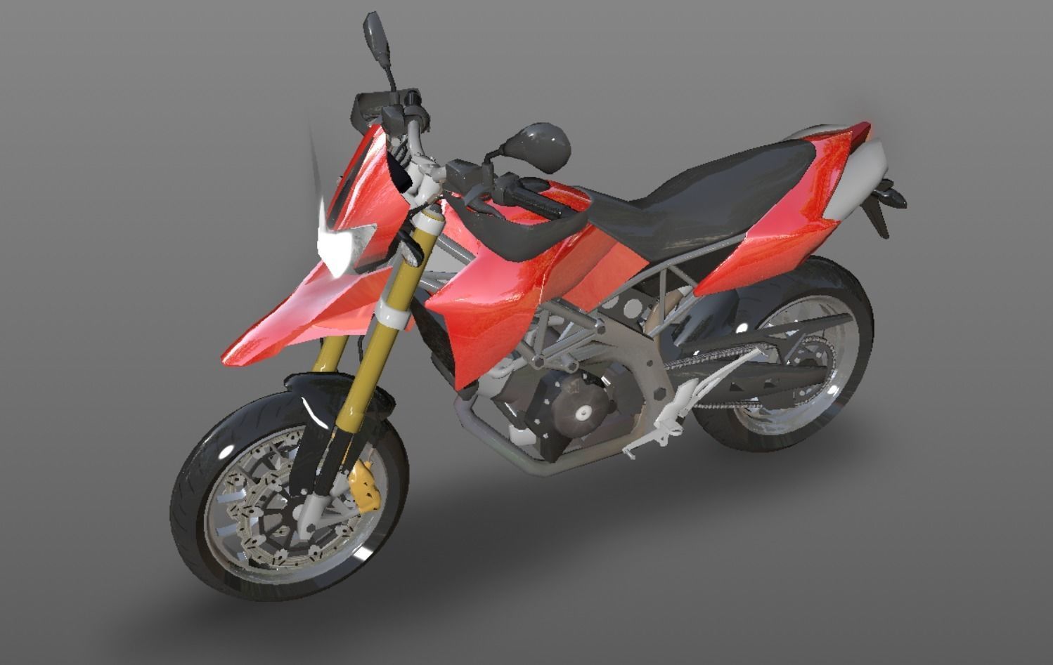 New Heavy bike - Motorbike 3d model game ready assest  Low-poly 3D model_14