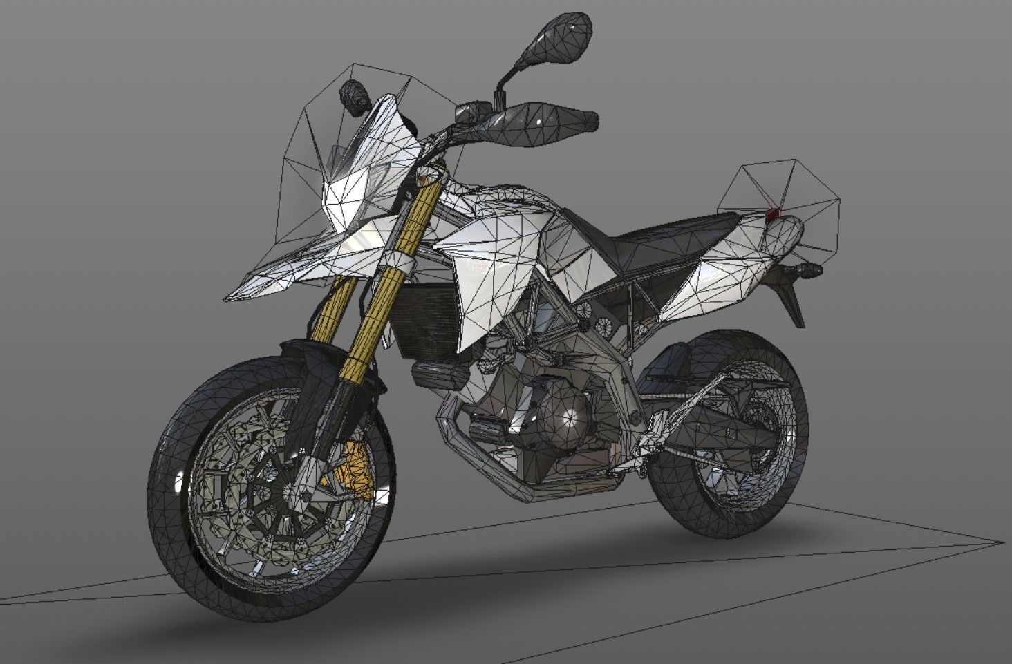 New Heavy bike - Motorbike 3d model game ready assest  Low-poly 3D model_12