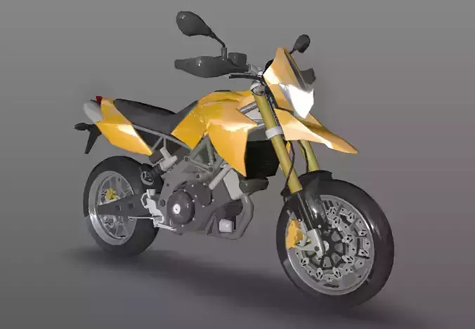 New Heavy bike - Motorbike 3d model game ready assest  Low-poly 3D model