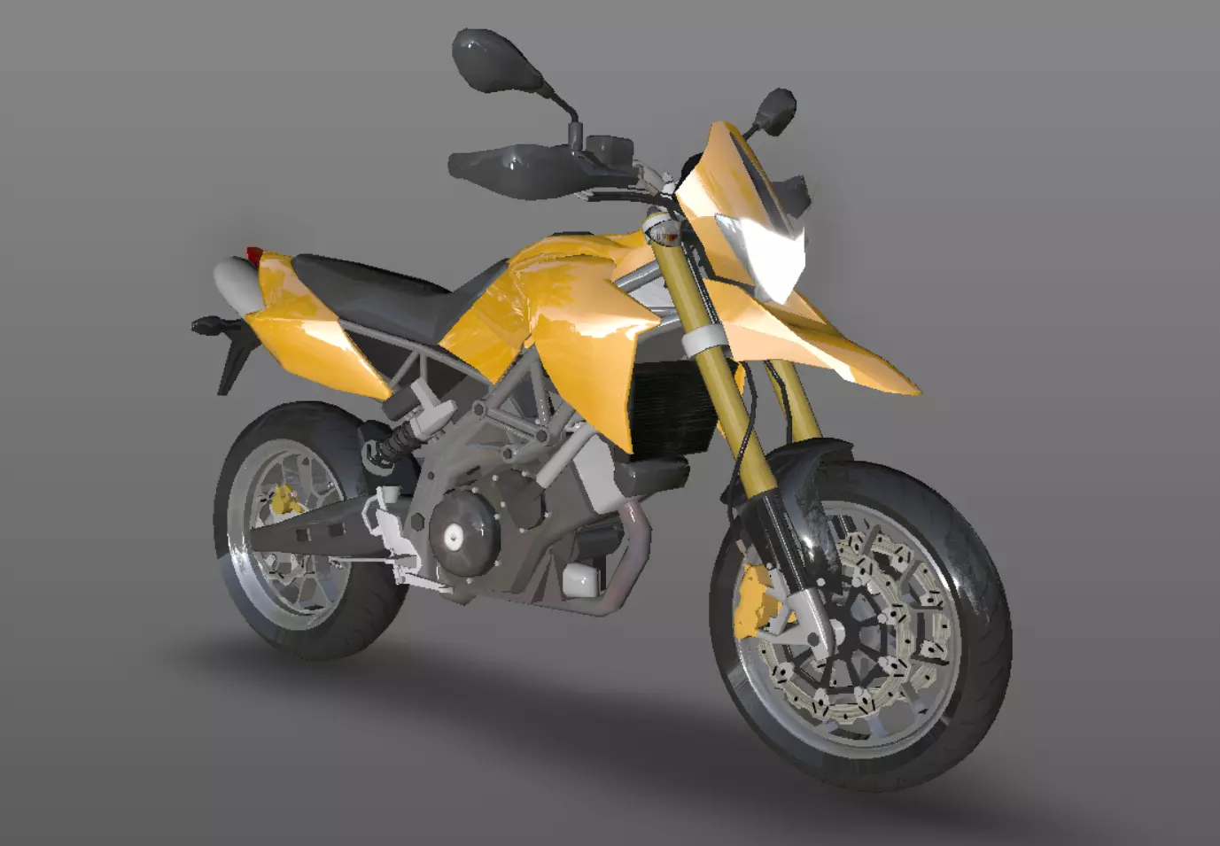New Heavy bike - Motorbike 3d model game ready assest  Low-poly 3D model_0