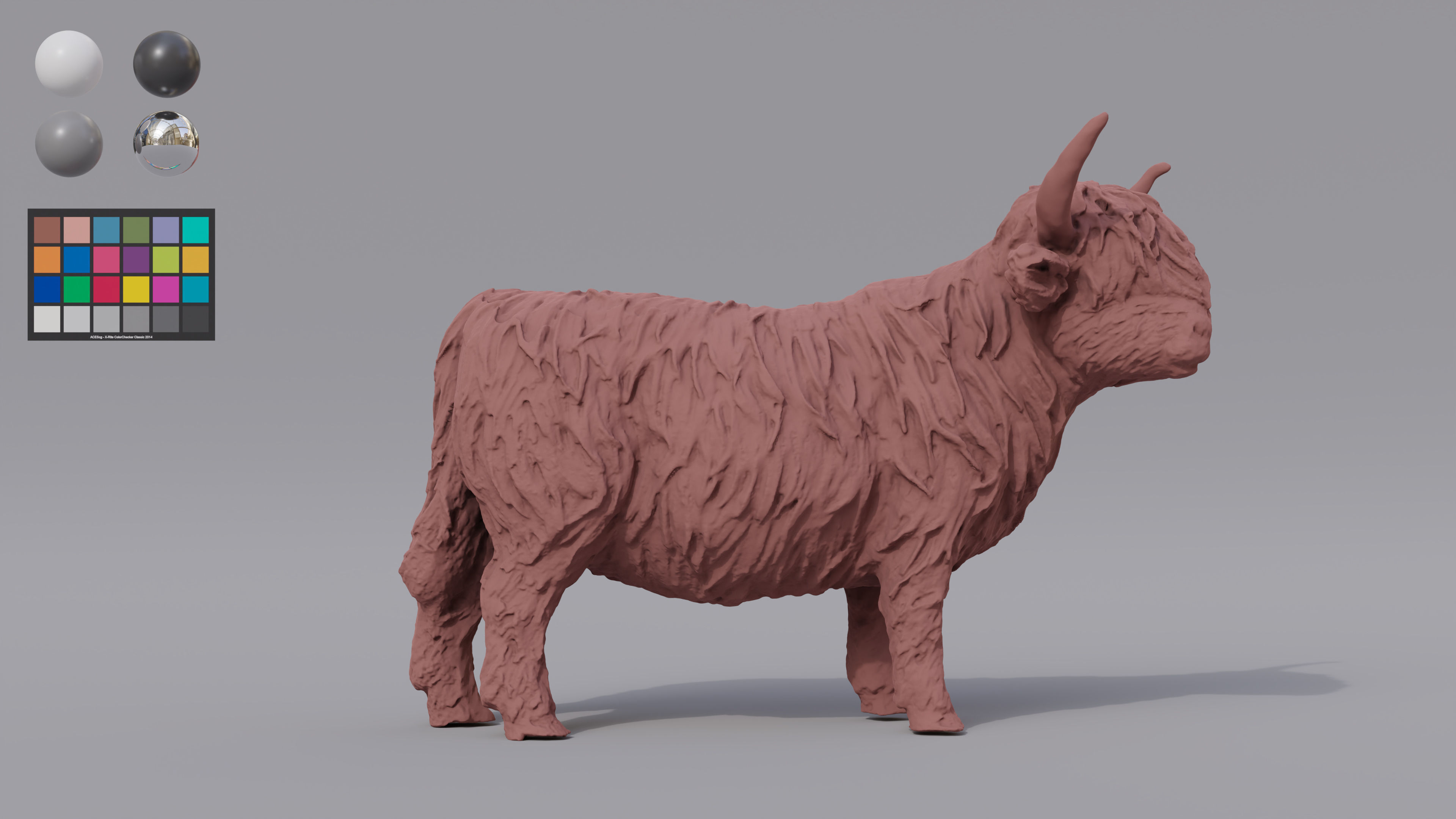 3D model Bronze Highland Cow Statuette VR / AR / low-poly | CGTrader