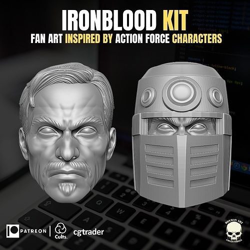 Ironblood Kit 3D printable File For Action Figures 3D model 3D