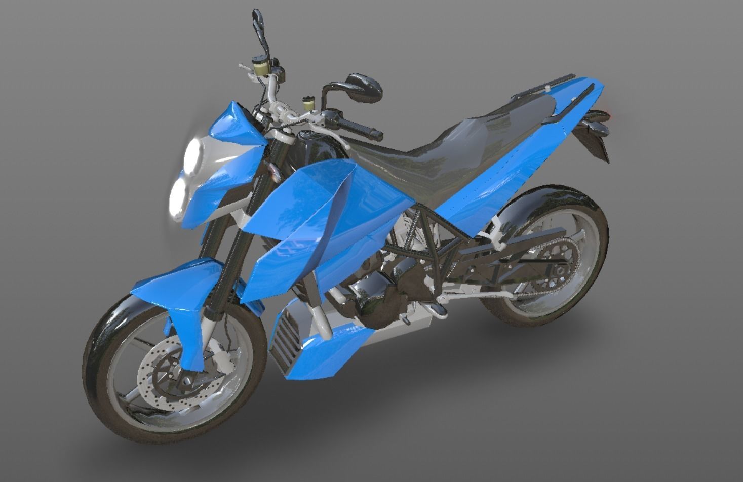  KTM Duke Bike New Design 2023 3D model Game Ready Asset Low-poly 3D model_10