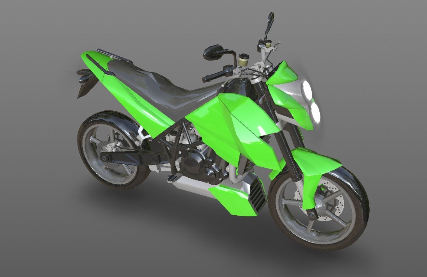  KTM Duke Bike New Design 2023 3D model Game Ready Asset Low-poly 3D model_11