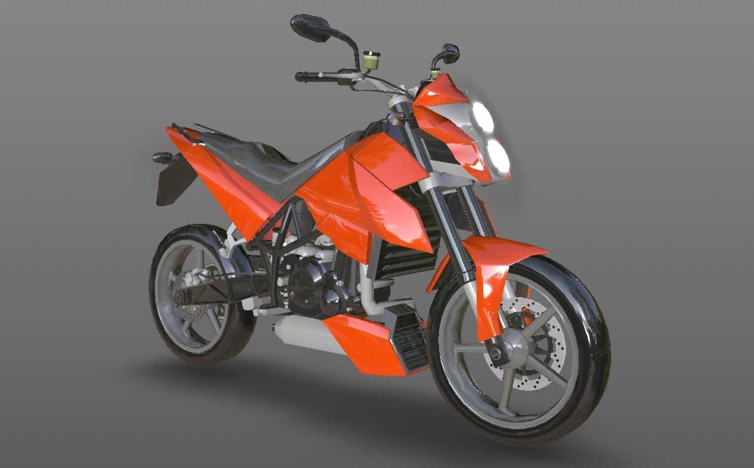  KTM Duke Bike New Design 2023 3D model Game Ready Asset Low-poly 3D model_3