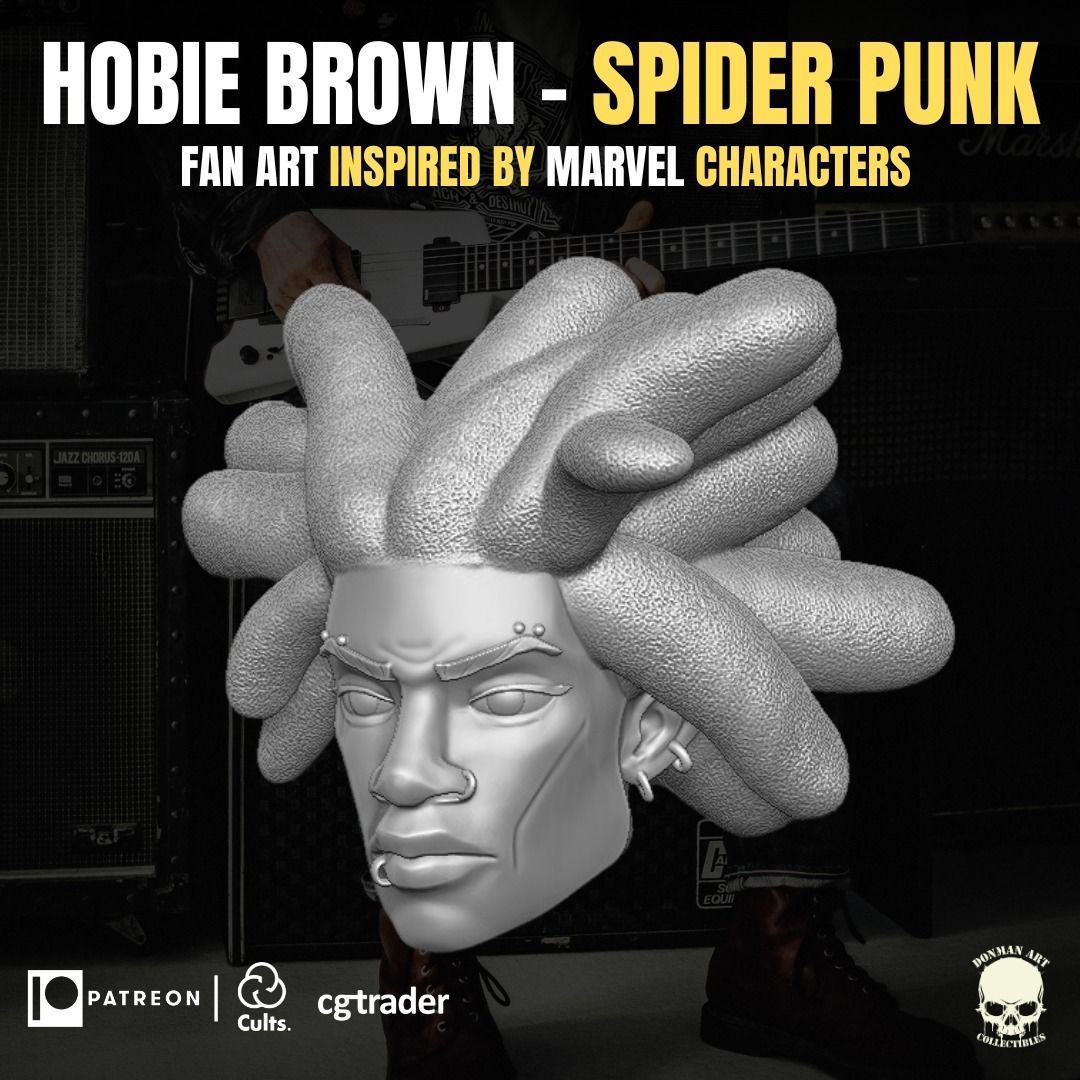 Spider punk Fan Art 3D printable File For Action Figures 3D print model_9