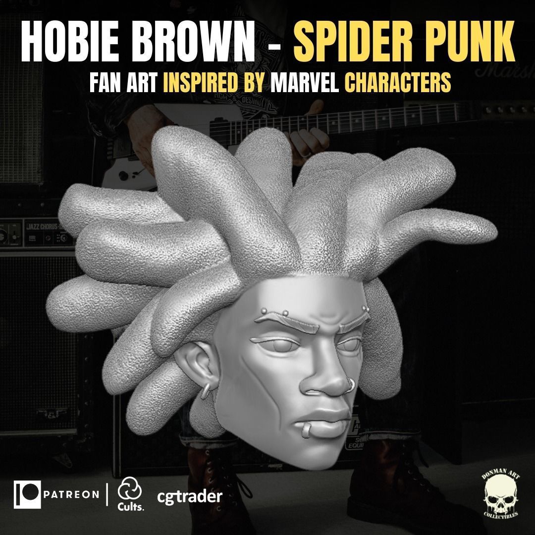 Spider punk Fan Art 3D printable File For Action Figures 3D print model_14