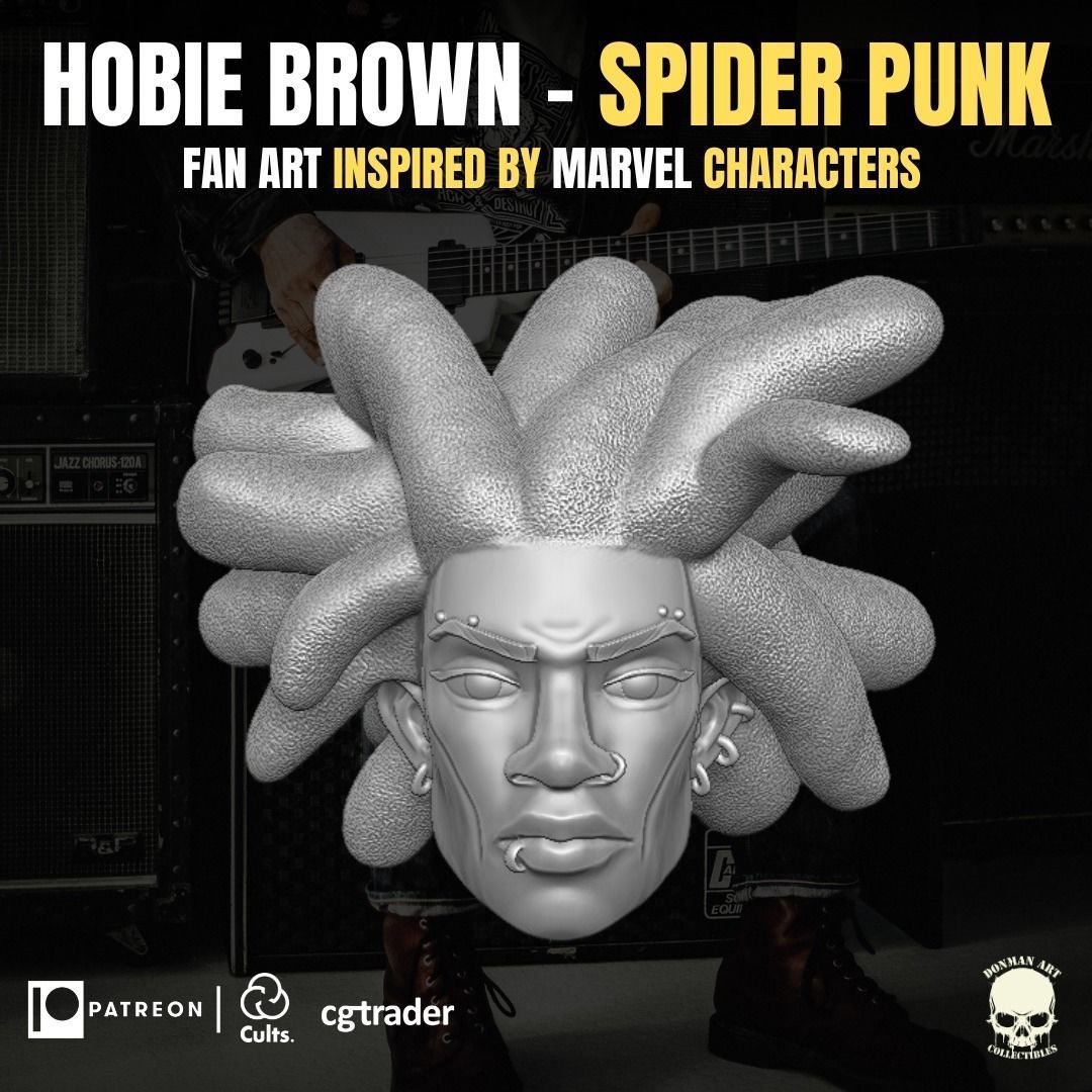 Spider punk Fan Art 3D printable File For Action Figures 3D print model_6