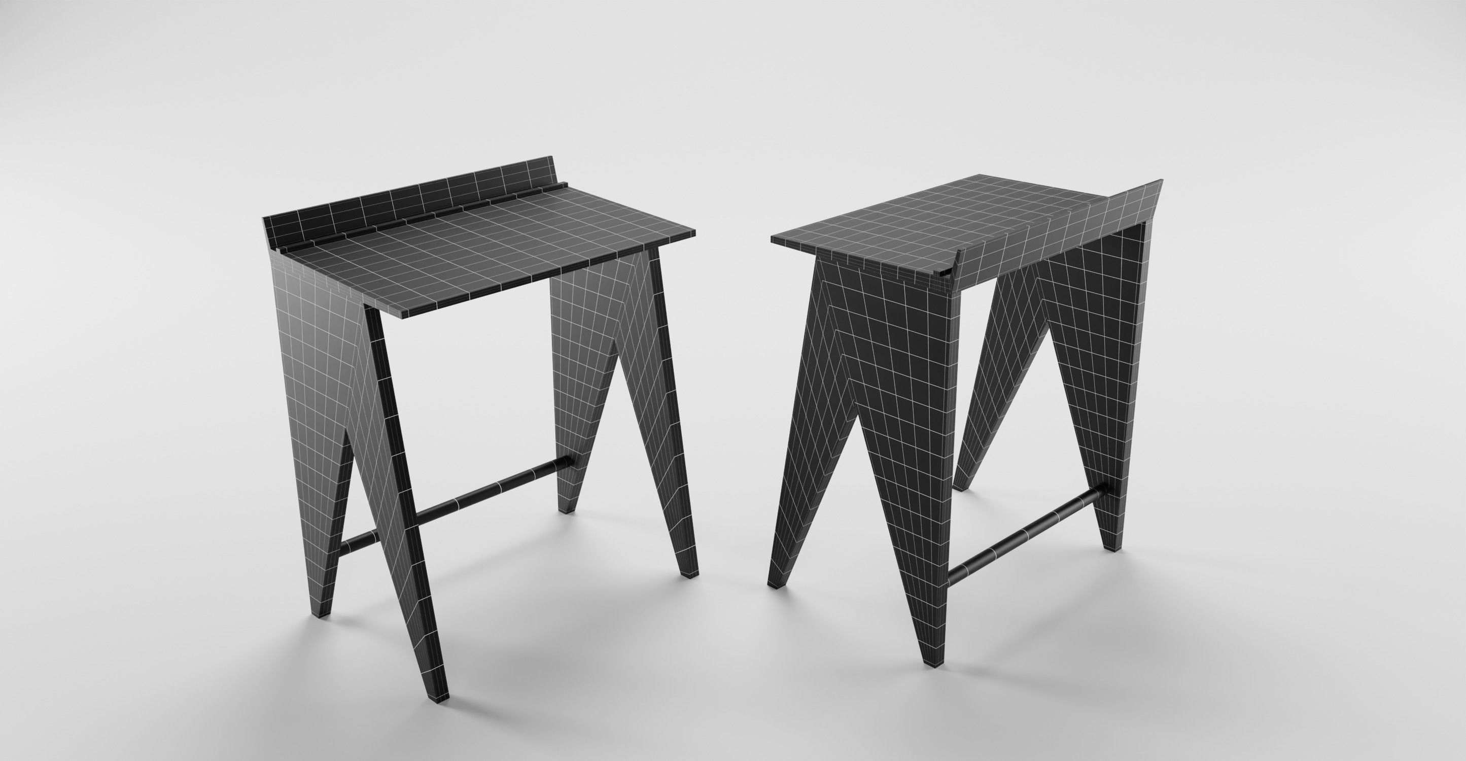 Pro Modern Studydesk 3D Models Pack in Blender 3D model_10