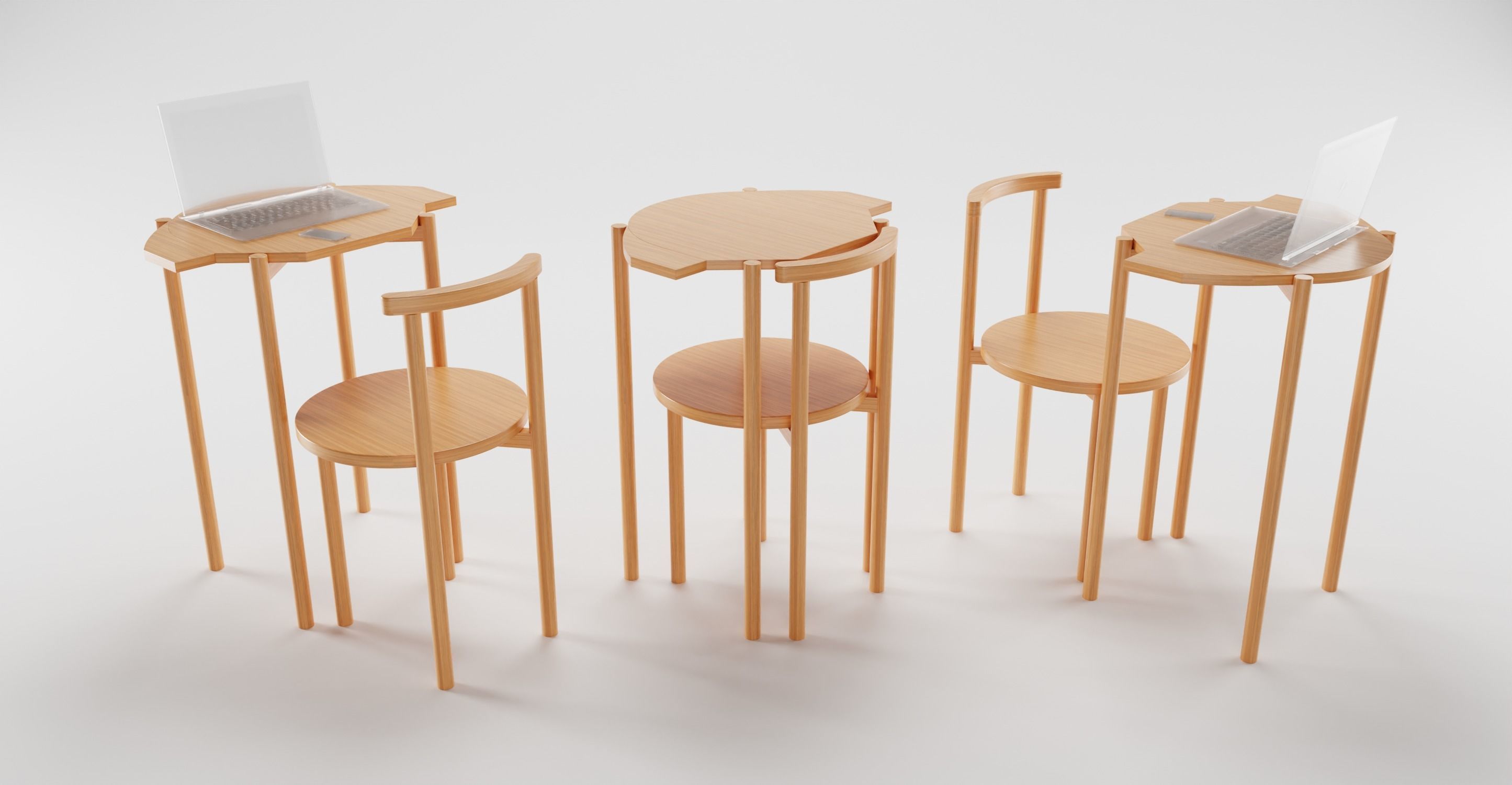 Pro Modern Studydesk 3D Models Pack in Blender 3D model_1