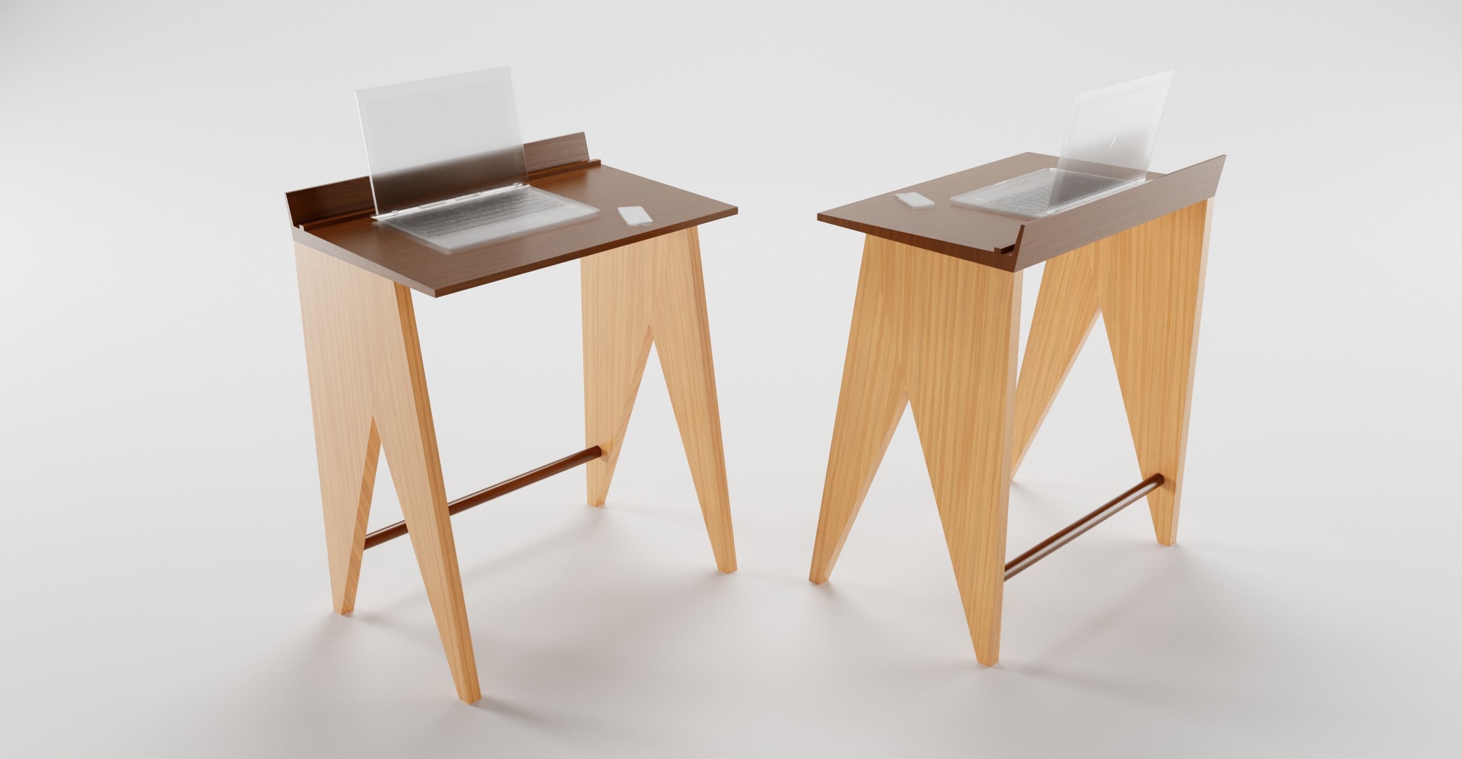 Pro Modern Studydesk 3D Models Pack in Blender 3D model_11