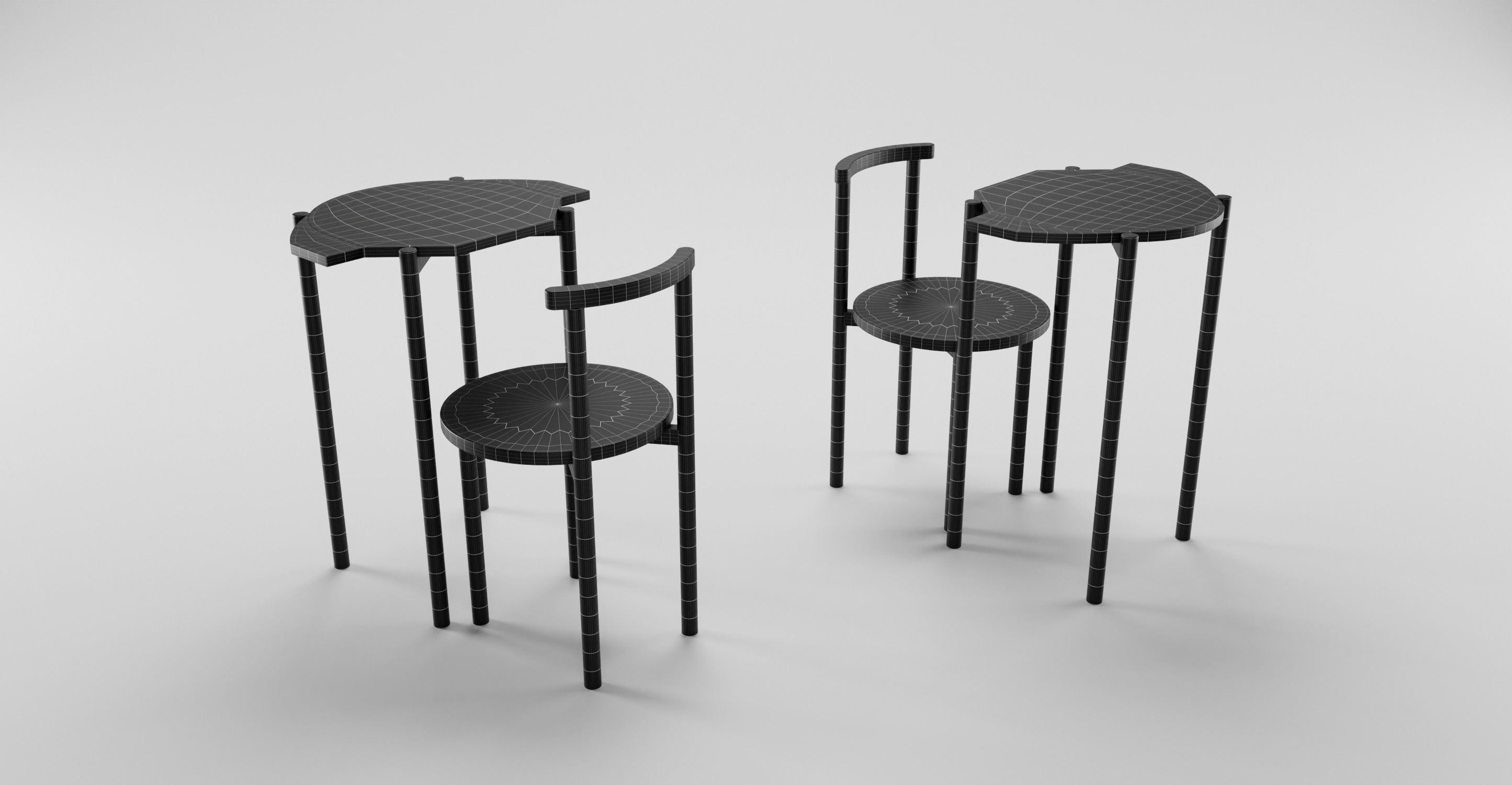 Pro Modern Studydesk 3D Models Pack in Blender 3D model_3