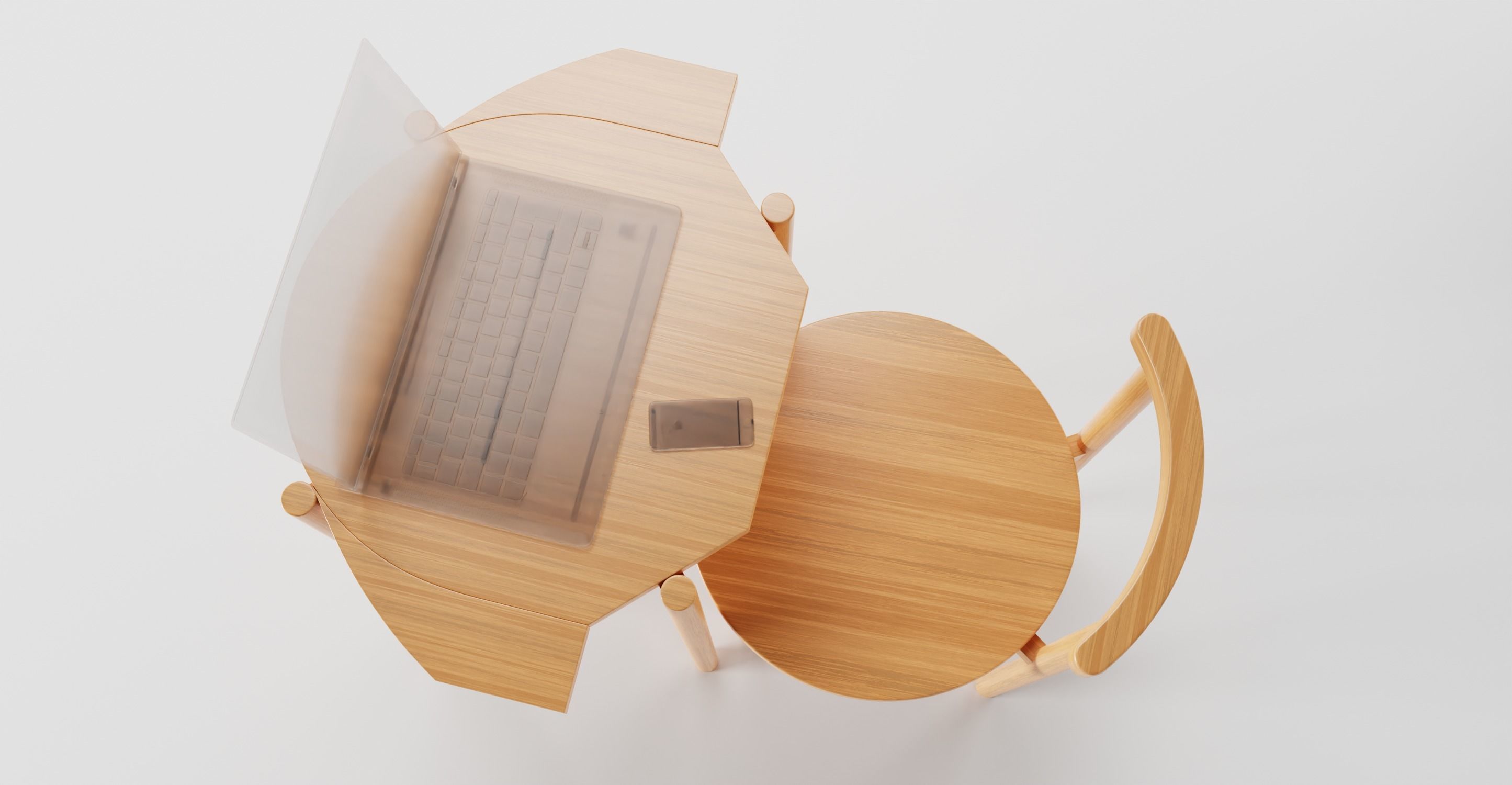 Pro Modern Studydesk 3D Models Pack in Blender 3D model_2