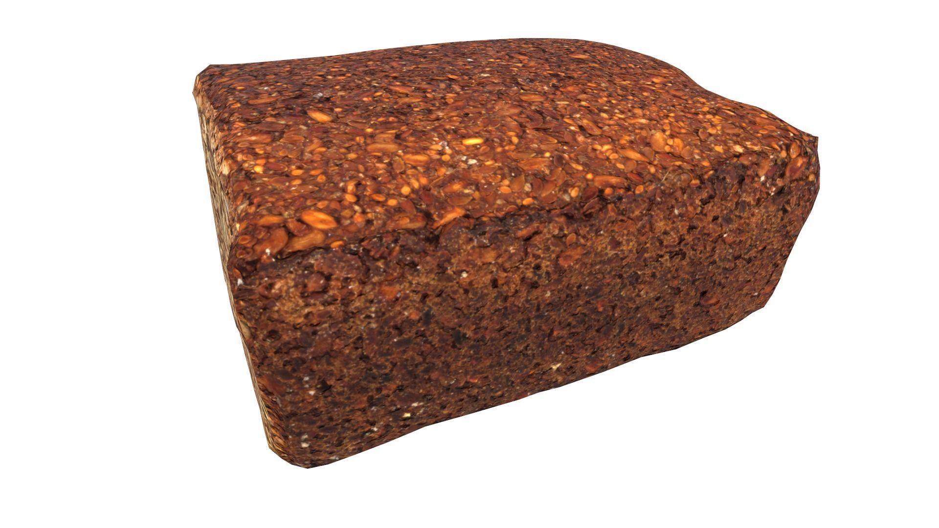 Black Bread AR VR PBR Lowpoly with game ready 3d Model Low-poly 3D model_15