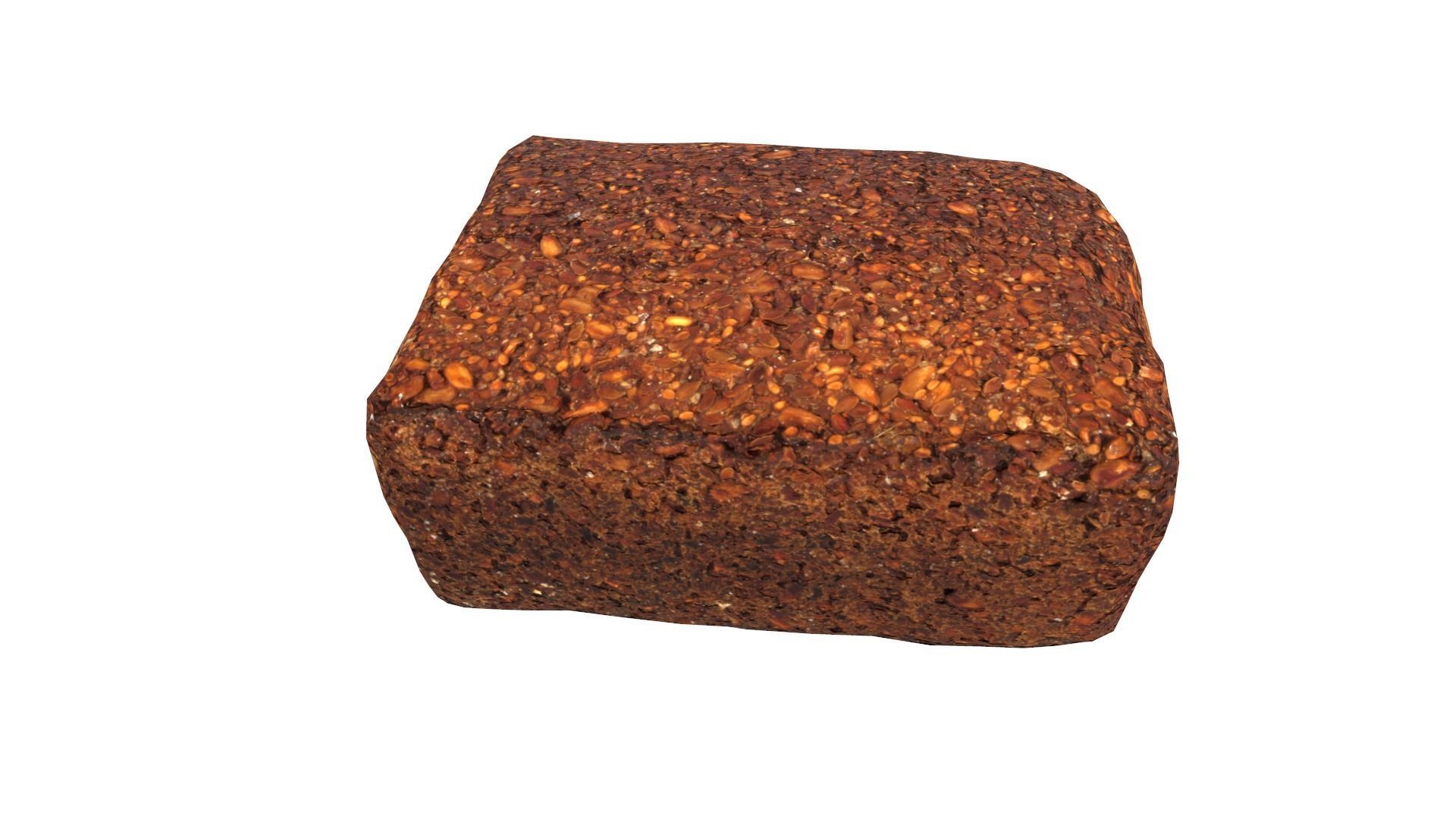 Black Bread AR VR PBR Lowpoly with game ready 3d Model Low-poly 3D model_3