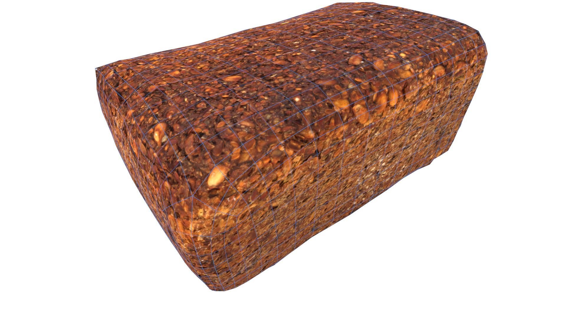 Black Bread AR VR PBR Lowpoly with game ready 3d Model Low-poly 3D model_17