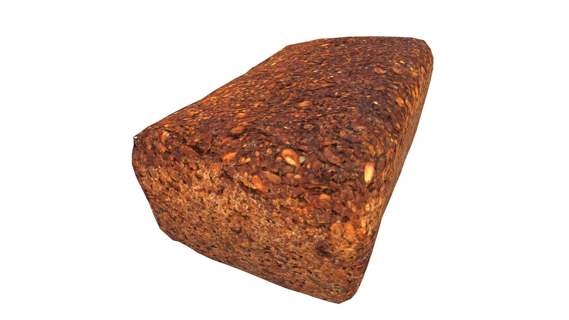 Black Bread AR VR PBR Lowpoly with game ready 3d Model Low-poly 3D model_6
