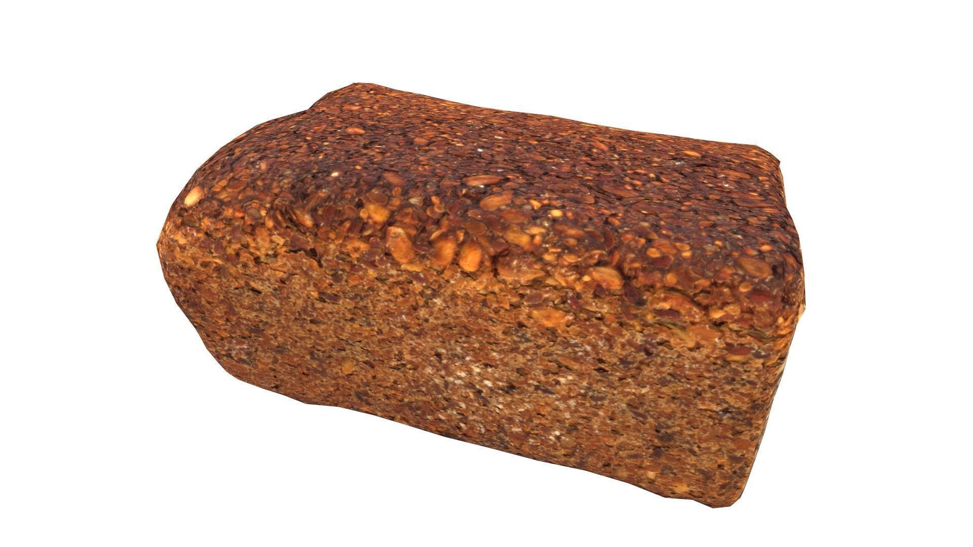 Black Bread AR VR PBR Lowpoly with game ready 3d Model Low-poly 3D model_8