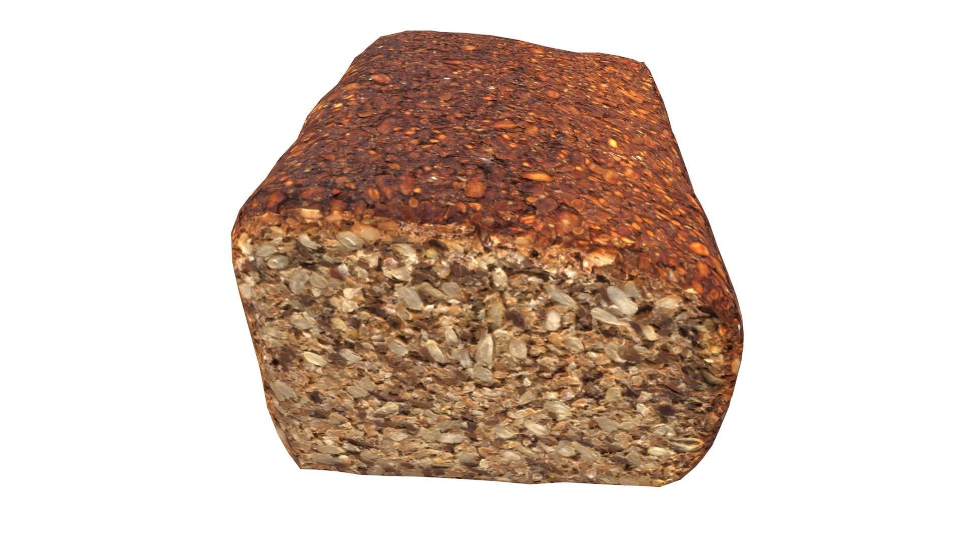 Black Bread AR VR PBR Lowpoly with game ready 3d Model Low-poly 3D model_14