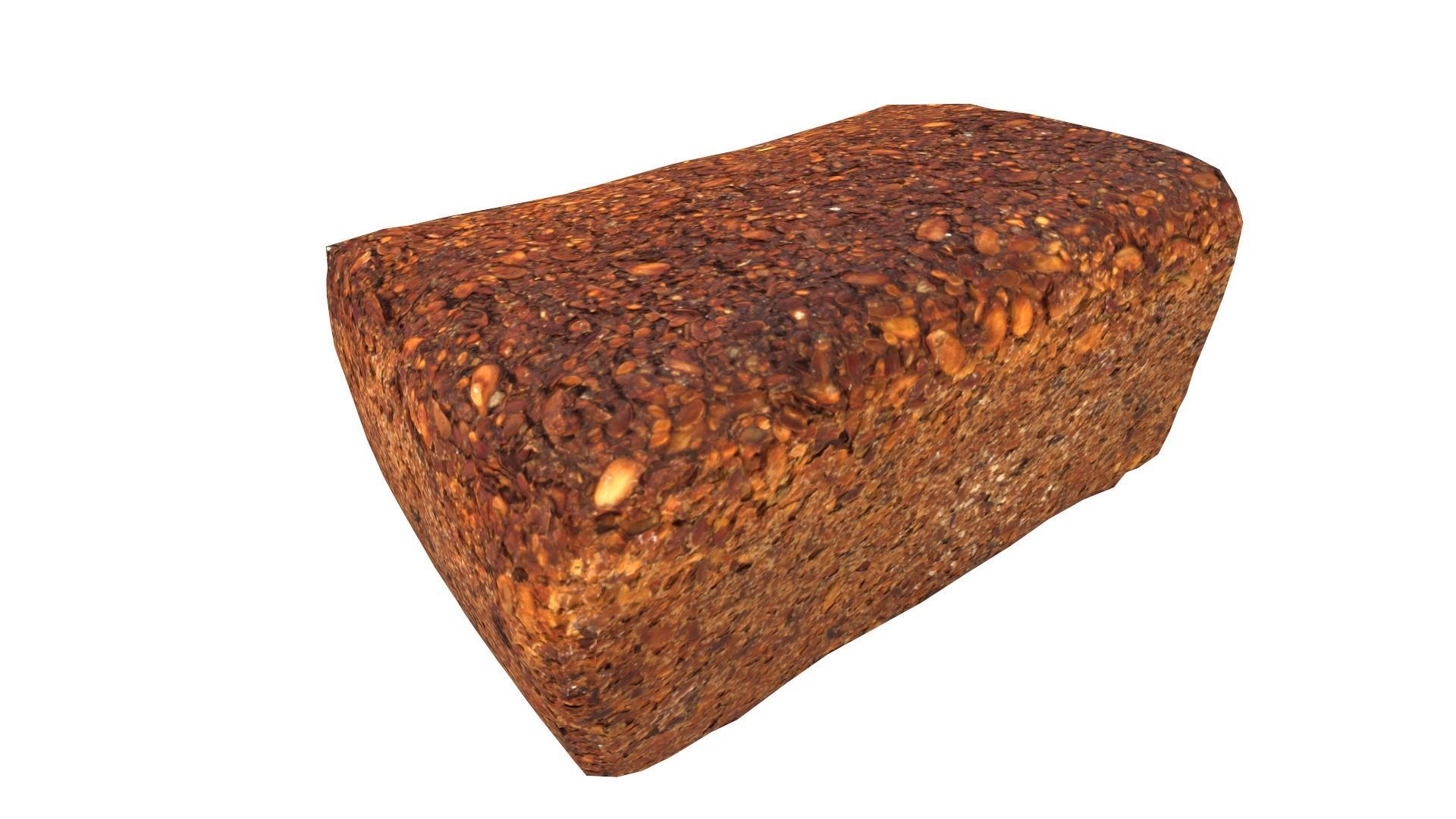 Black Bread AR VR PBR Lowpoly with game ready 3d Model Low-poly 3D model_7
