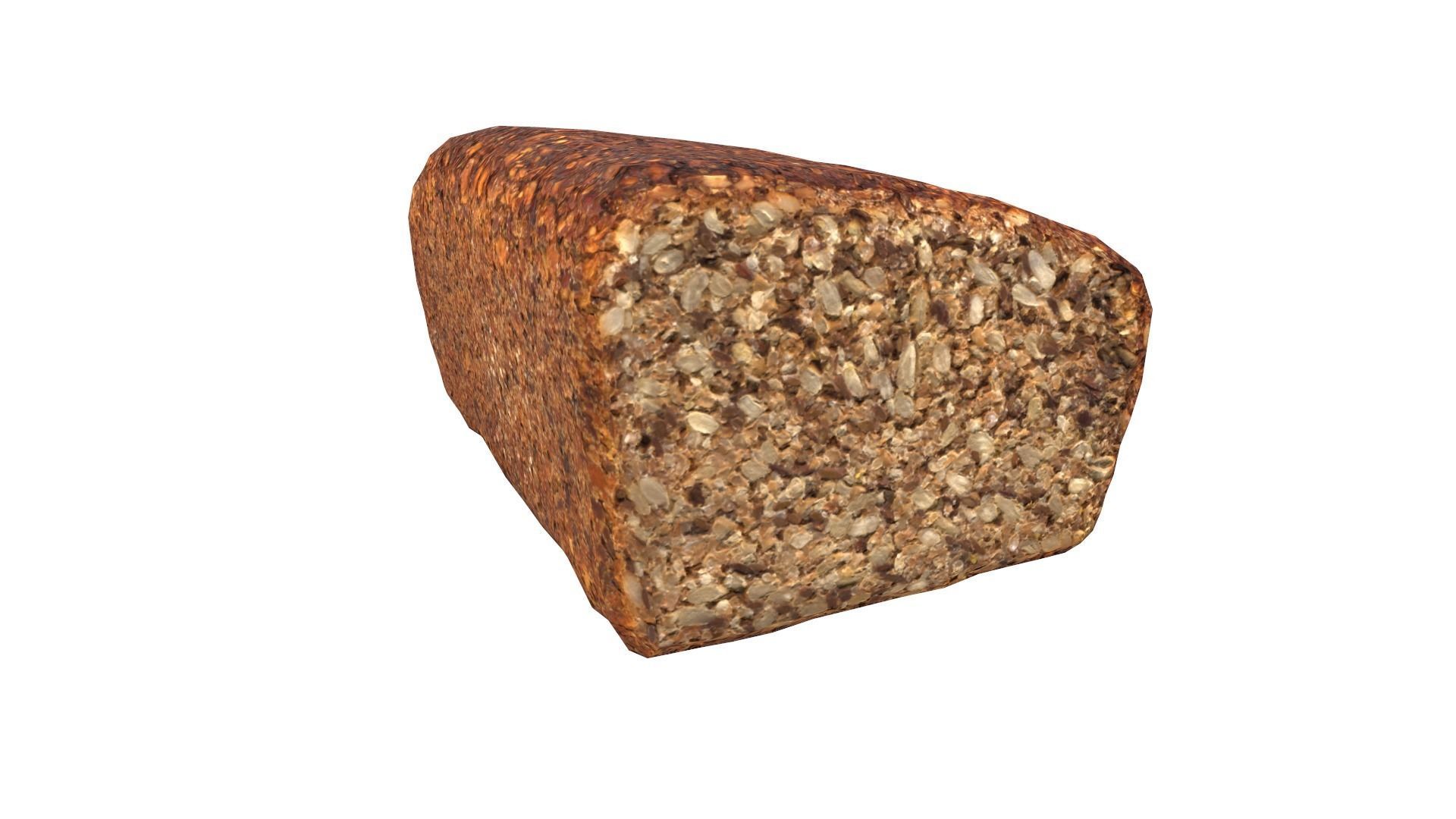 Black Bread AR VR PBR Lowpoly with game ready 3d Model Low-poly 3D model_10