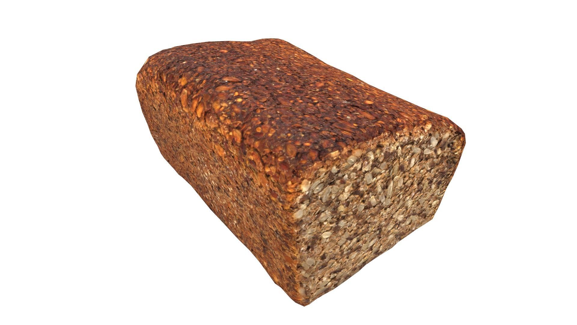 Black Bread AR VR PBR Lowpoly with game ready 3d Model Low-poly 3D model_9