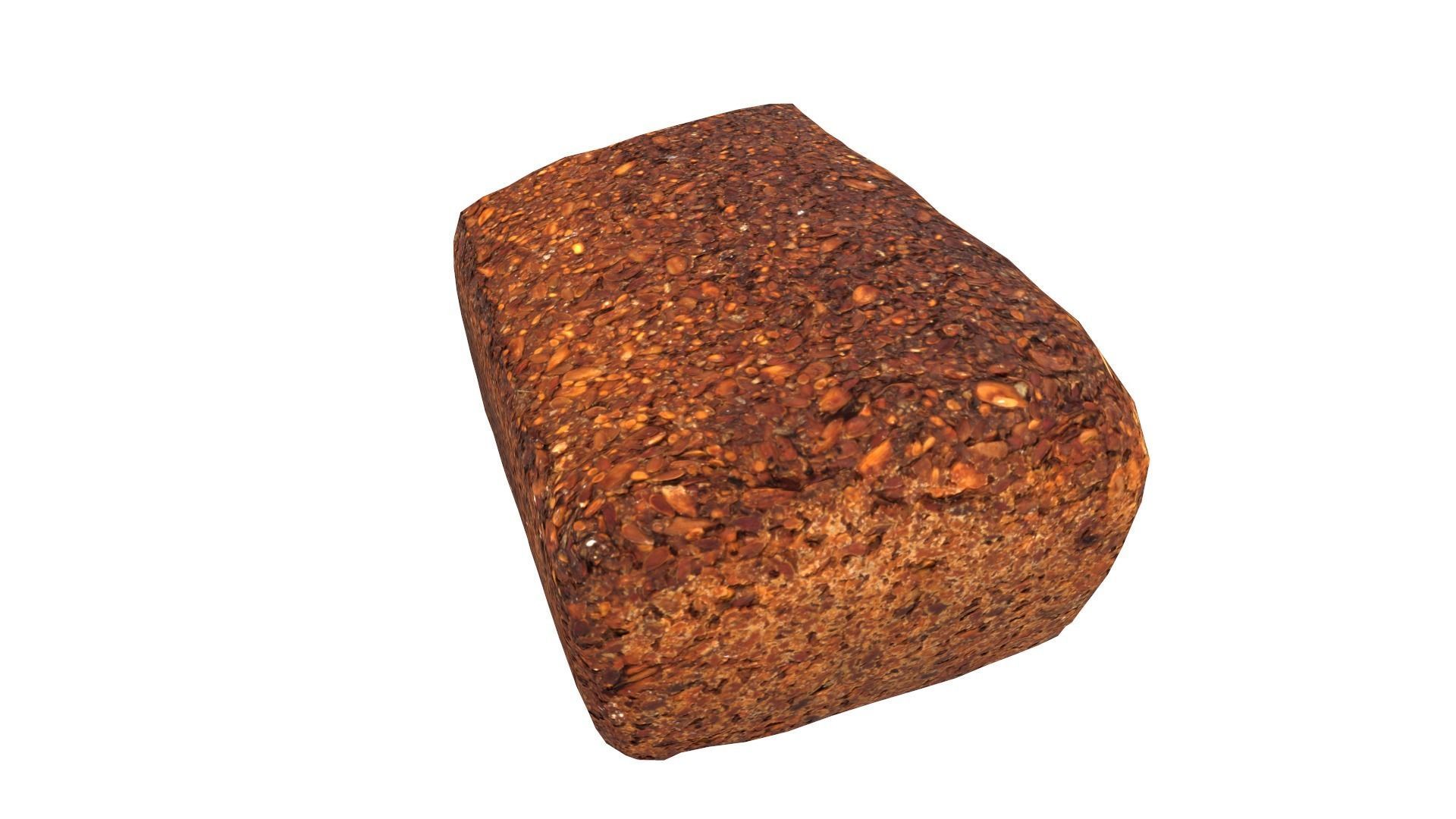 Black Bread AR VR PBR Lowpoly with game ready 3d Model Low-poly 3D model_5