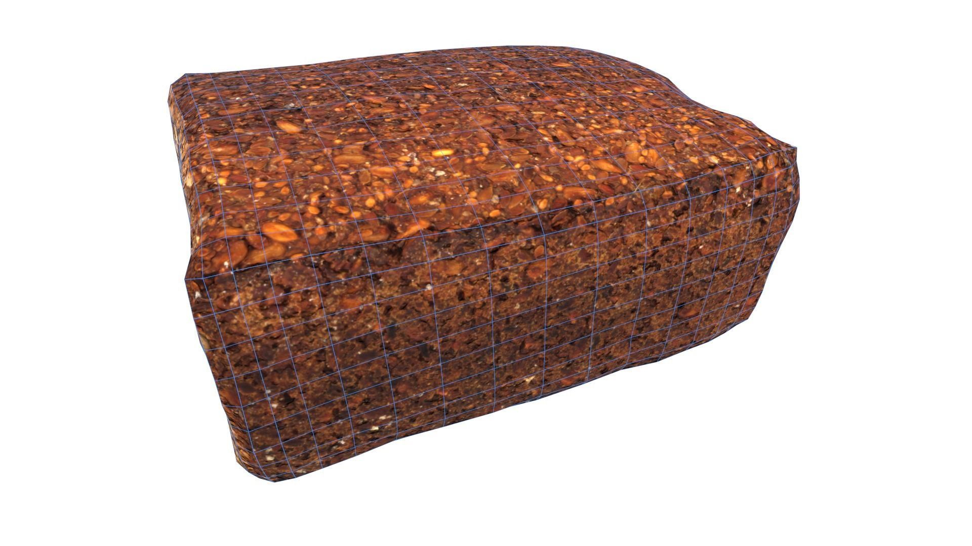 Black Bread AR VR PBR Lowpoly with game ready 3d Model Low-poly 3D model_16