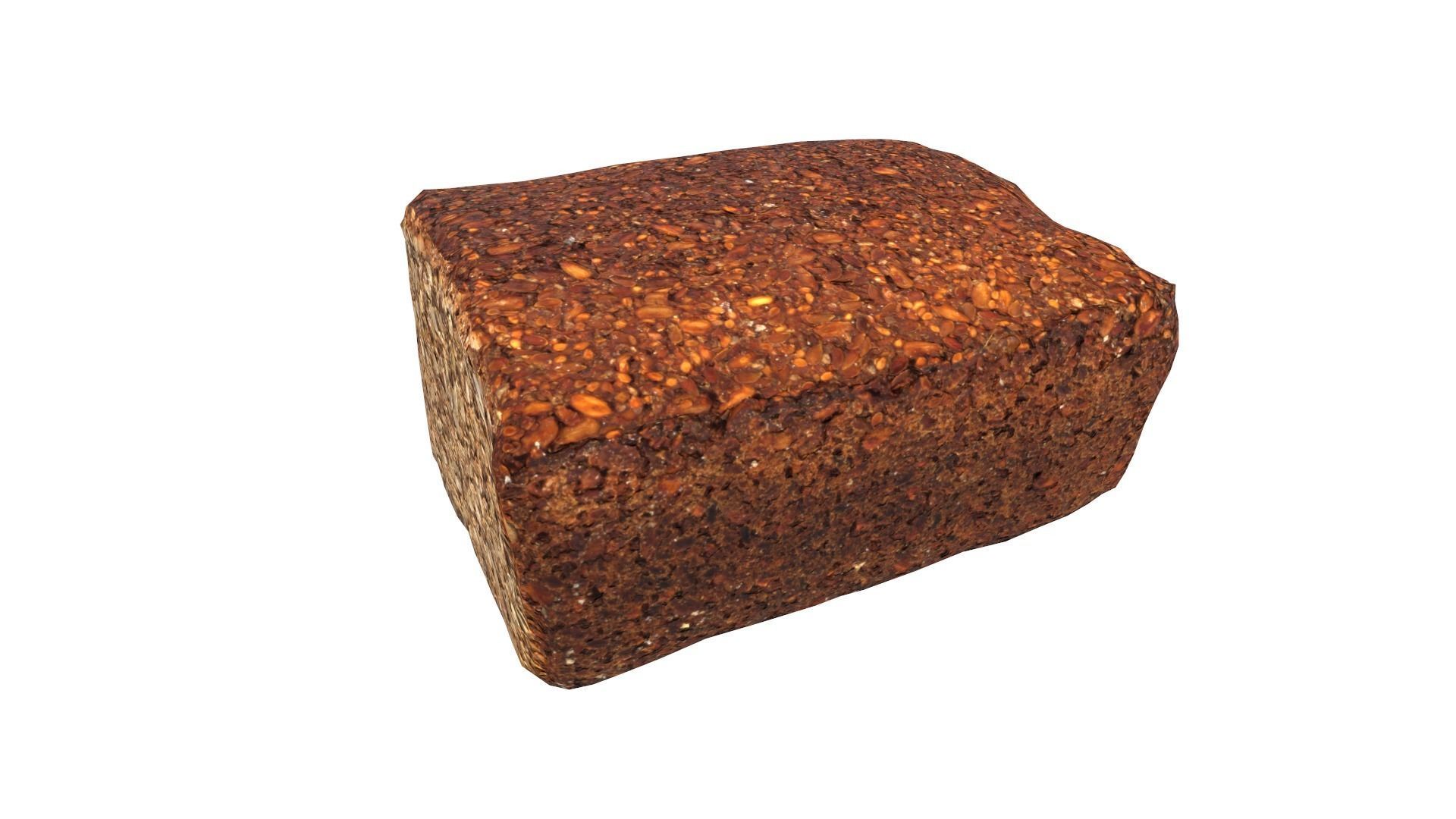 Black Bread AR VR PBR Lowpoly with game ready 3d Model Low-poly 3D model_2