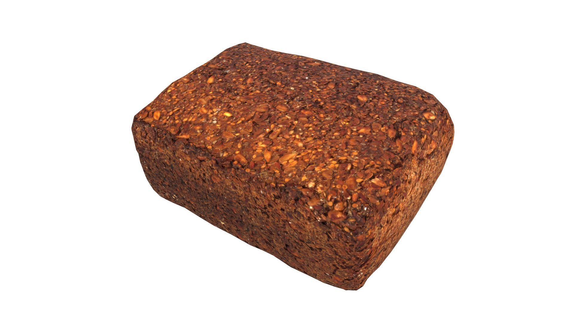 Black Bread AR VR PBR Lowpoly with game ready 3d Model Low-poly 3D model_4